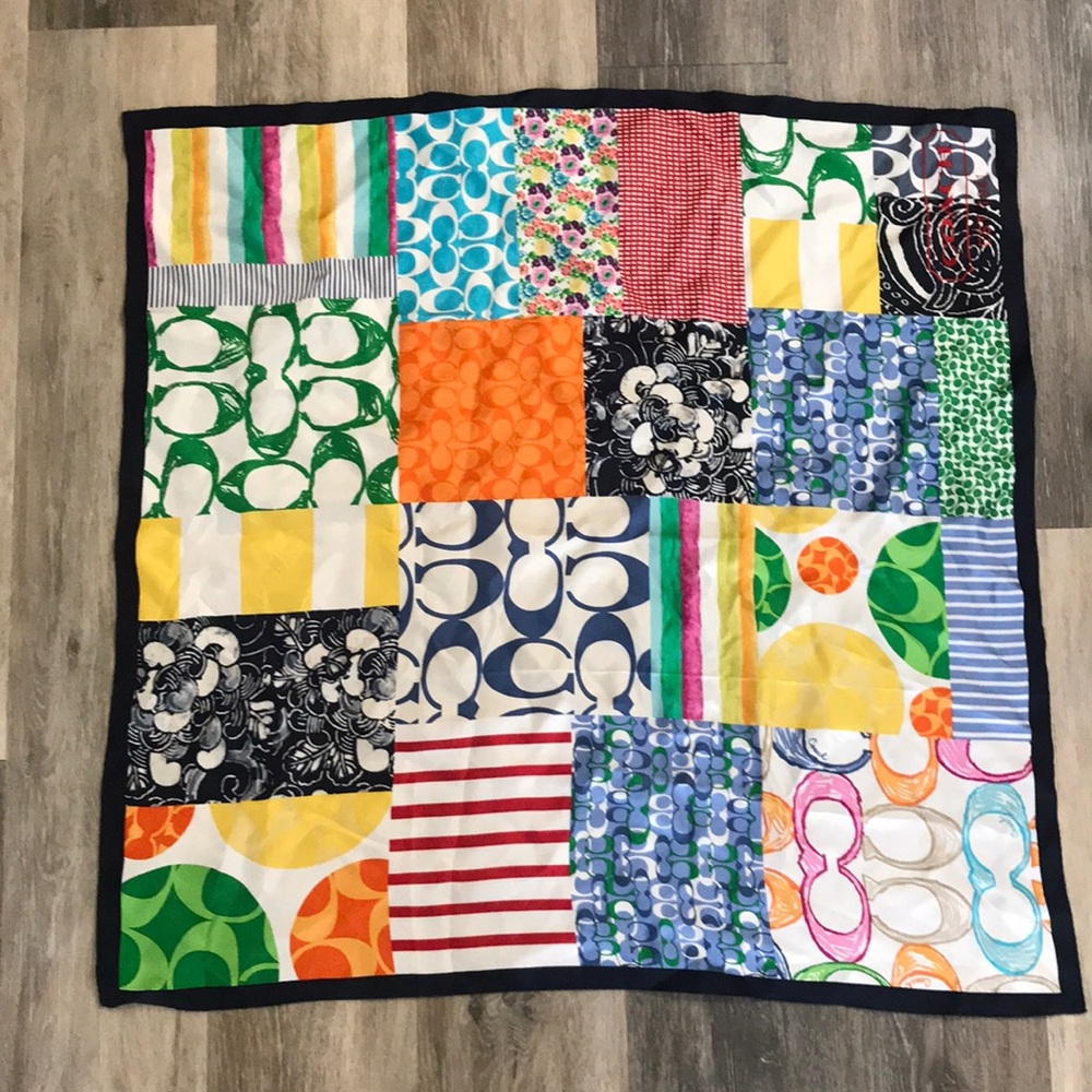 Coach Patterned Silk Scarf